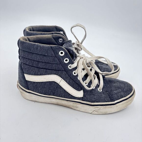 Vans Off the Wall Skater Hi Top Gray White Shoes Sneakers Women's 7 Men's 8.5 - Picture 3 of 8